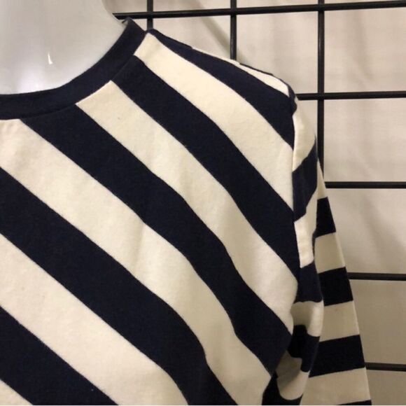 Tory Burch Navy & White Stripe 3/4 Sleeve Medium - Picture 3 of 5